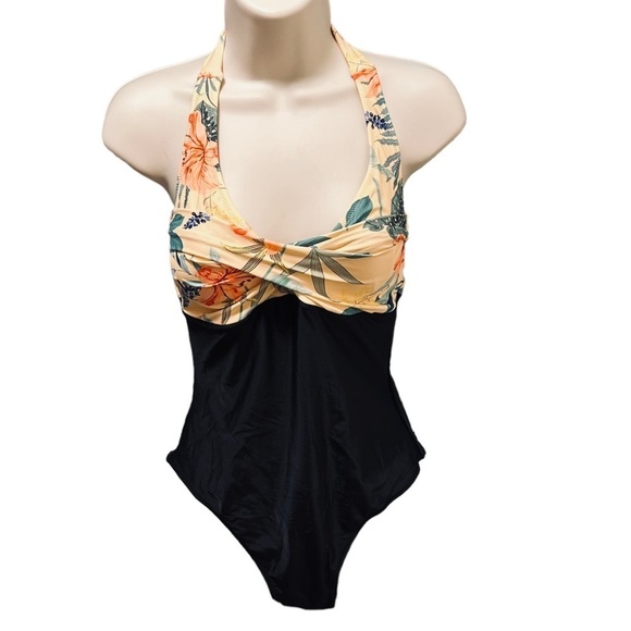 Nwt Cupshe Women Swim Melissa Floral Halter Back Tie One Piece Swimsuit medium - Picture 3 of 7